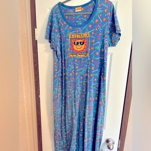 Vintage 90s casual T-shirt dress cover up Aussie Down Under xxl maxi